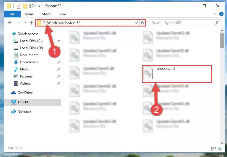 Copying the Ufccolor.dll library to the Windows/sysWOW64 directory