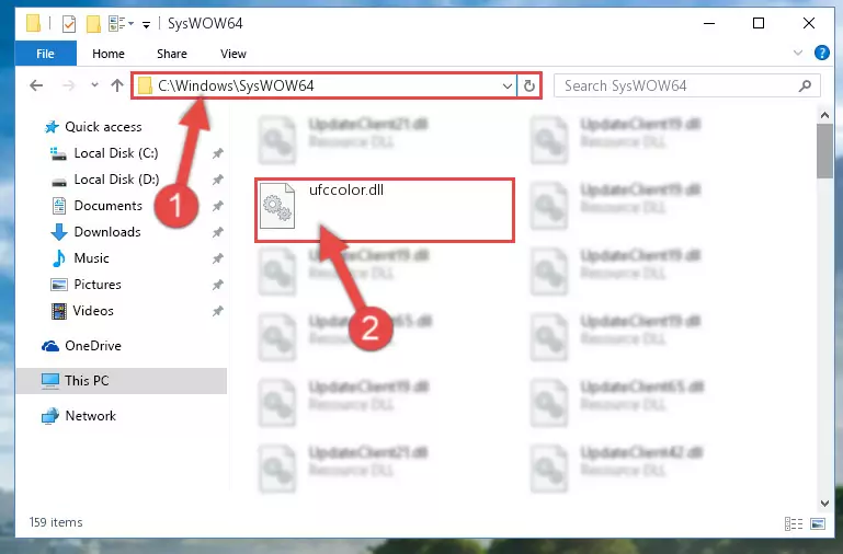 Extracting the Ufccolor.dll library to the desktop