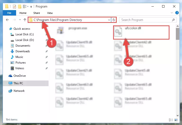 Choosing the Ufccolor.dll library