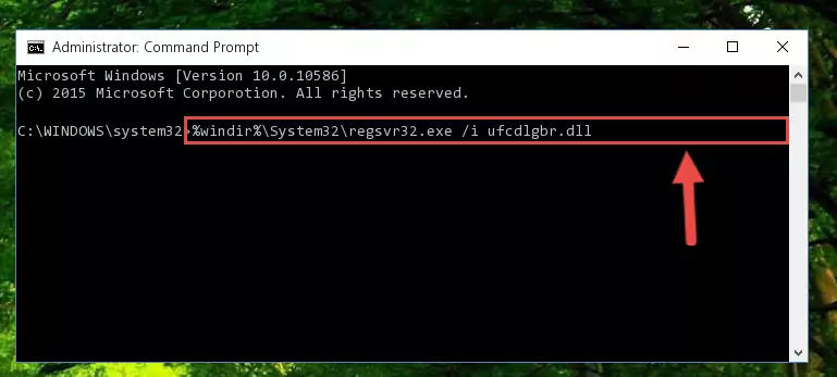 Deleting the Ufcdlgbr.dll library's problematic registry in the Windows Registry Editor