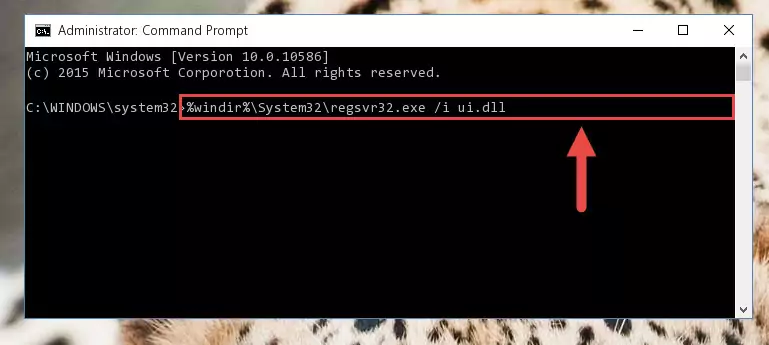 Reregistering the Ui.dll library in the system (for 64 Bit)