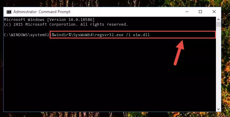 Deleting the damaged registry of the Uiw.dll