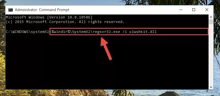 Deleting the damaged registry of the Uiwshkit.dll