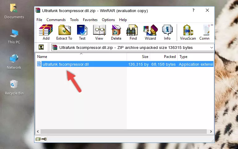 Pasting the Ultrafunk fxcompressor.dll file into the software's file folder