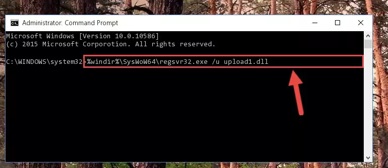 Reregistering the Upload1.dll library in the system