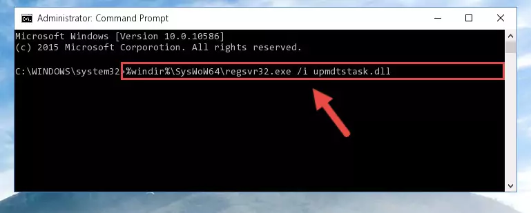 Deleting the Upmdtstask.dll library's problematic registry in the Windows Registry Editor