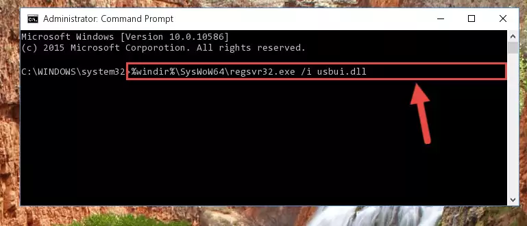 Uninstalling the Usbui.dll file from the system registry