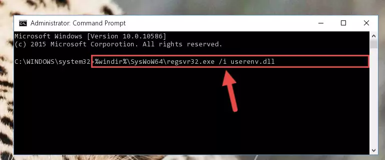 Deleting the Userenv.dll library's problematic registry in the Windows Registry Editor