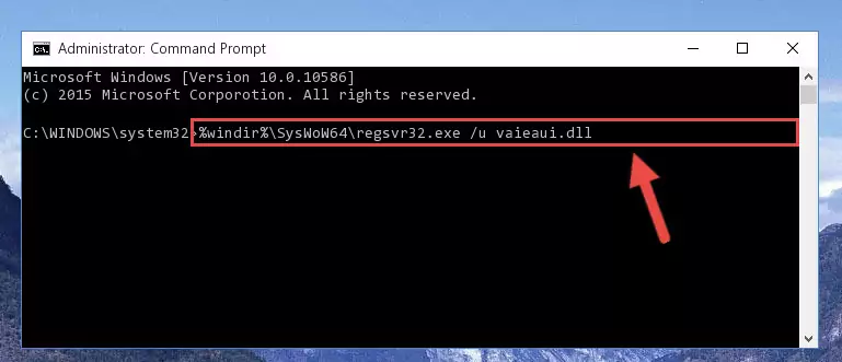 Reregistering the Vaieaui.dll library in the system (for 64 Bit)