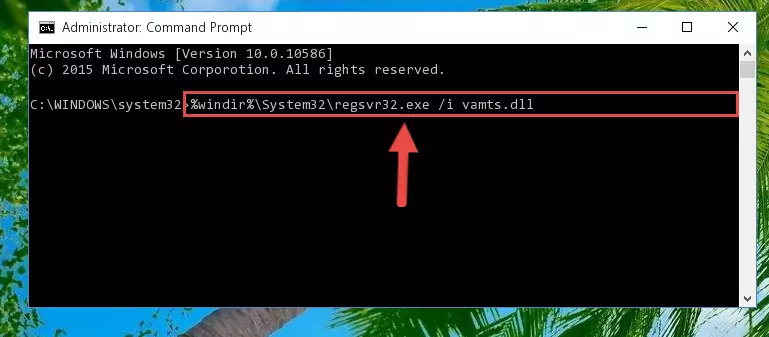 Deleting the Vamts.dll file's problematic registry in the Windows Registry Editor