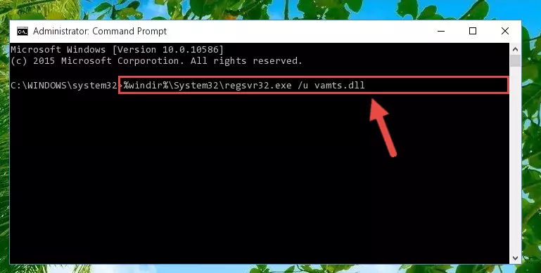 Creating a new registry for the Vamts.dll file in the Windows Registry Editor