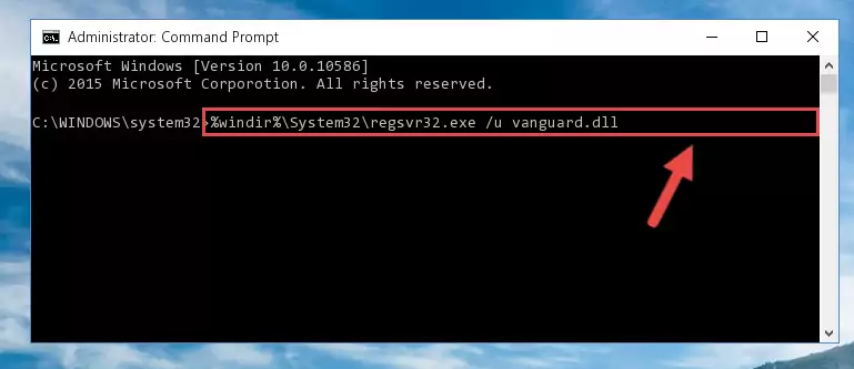 Creating a new registry for the Vanguard.dll library in the Windows Registry Editor