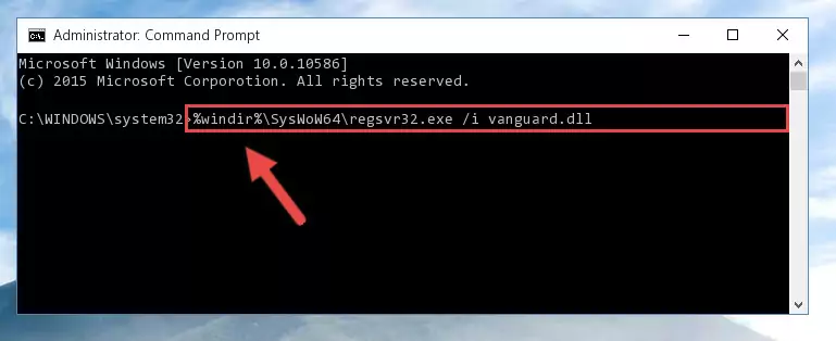 Uninstalling the damaged Vanguard.dll library's registry from the system (for 64 Bit)