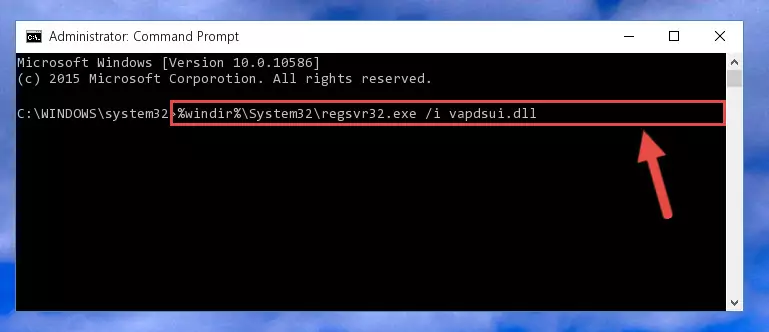 Deleting the Vapdsui.dll library's problematic registry in the Windows Registry Editor