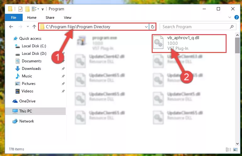 Uninstalling the broken registry of the Vb_aphrov1_q.dll library from the Windows Registry Editor (for 64 Bit)