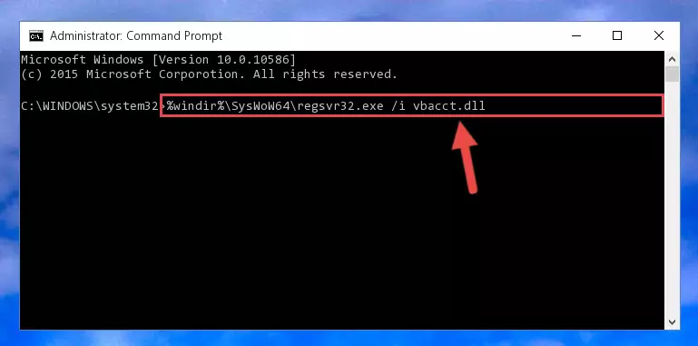 Uninstalling the broken registry of the Vbacct.dll file from the Windows Registry Editor (for 64 Bit)