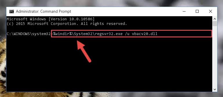 Extracting the Vbacv20.dll file from the .zip file