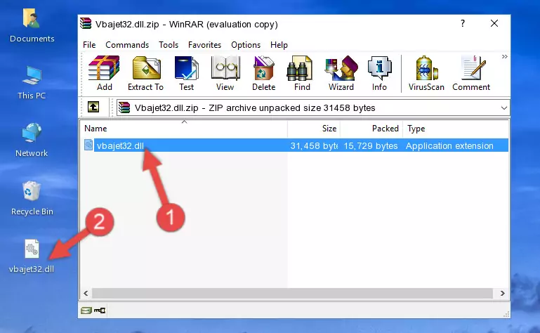 Copying the Vbajet32.dll file into the software's file folder