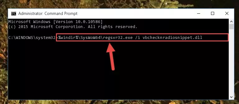 Uninstalling the Vbchecknradiosnippet.dll library's broken registry from the Registry Editor (for 64 Bit)