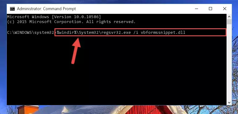 Deleting the Vbformssnippet.dll library's problematic registry in the Windows Registry Editor