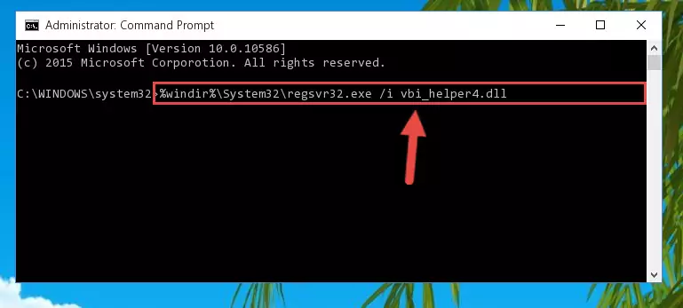 Uninstalling the Vbi_helper4.dll library from the system registry