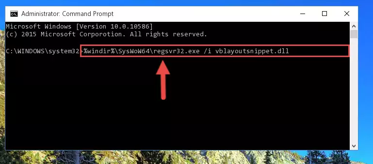 Uninstalling the Vblayoutsnippet.dll library from the system registry