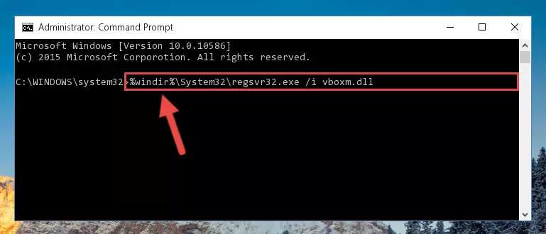 Uninstalling the Vboxm.dll file from the system registry