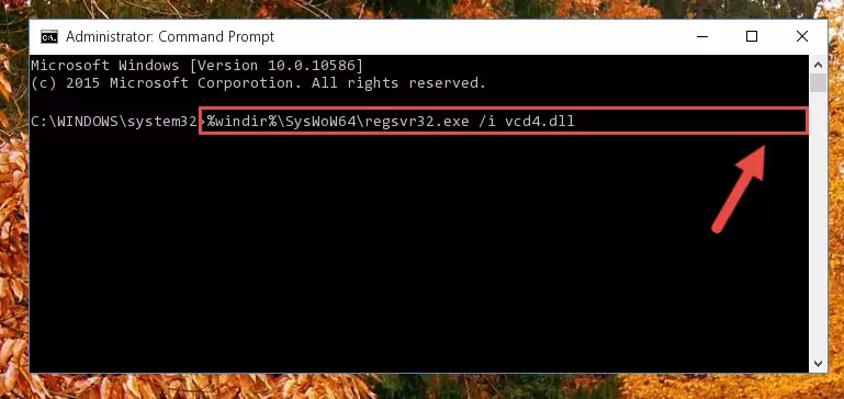 Deleting the Vcd4.dll file's problematic registry in the Windows Registry Editor