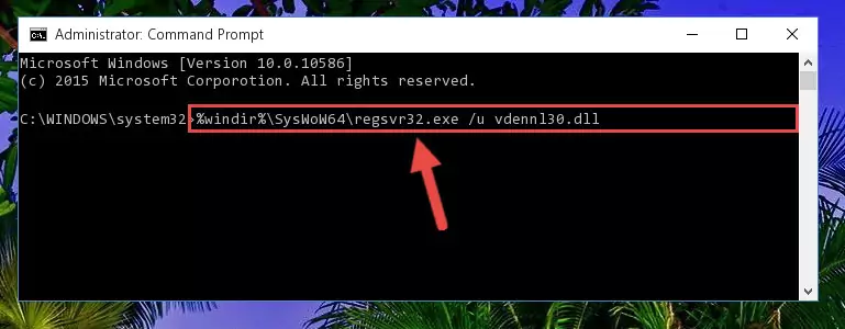 Reregistering the Vdennl30.dll library in the system