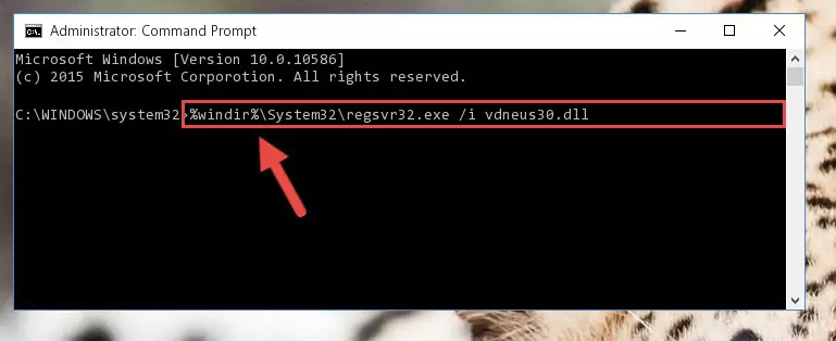 Deleting the Vdneus30.dll library's problematic registry in the Windows Registry Editor