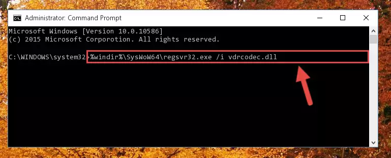 Uninstalling the Vdrcodec.dll file from the system registry