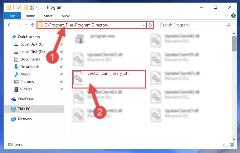Uninstalling the damaged Vector_can_library_standalone.dll library's registry from the system (for 64 Bit)