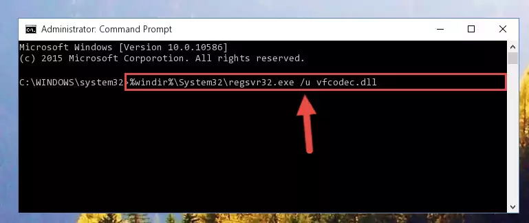 Extracting the Vfcodec.dll file from the .zip file