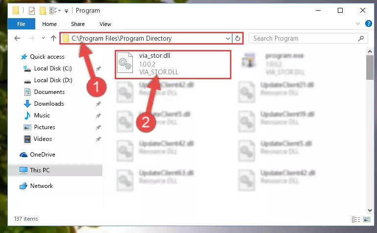 Choosing the Via_stor.dll library