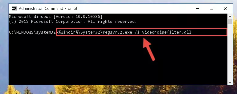 Deleting the damaged registry of the Videonoisefilter.dll