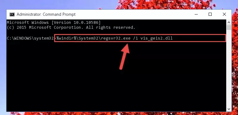 Cleaning the problematic registry of the Vis_geis2.dll file from the Windows Registry Editor