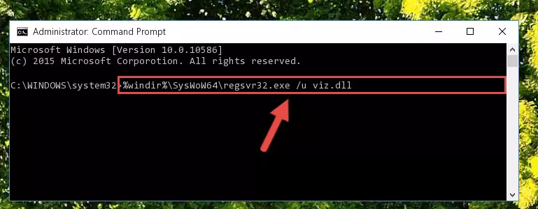 Reregistering the Viz.dll library in the system (for 64 Bit)
