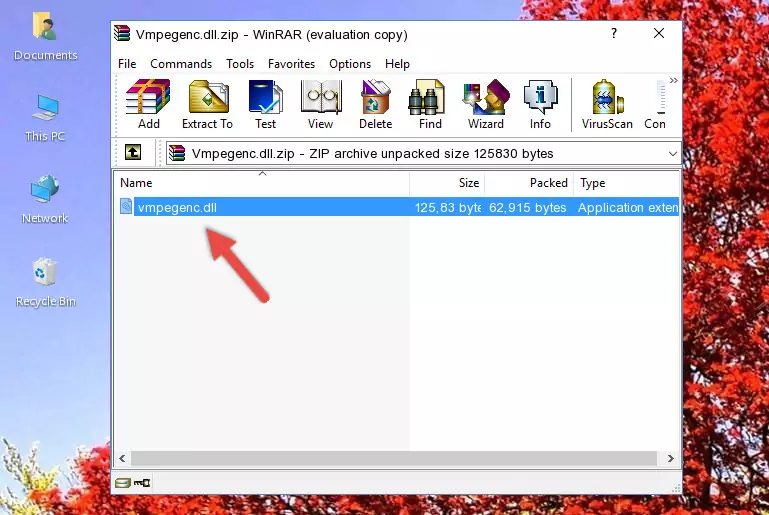 Copying the Vmpegenc.dll file into the file folder of the software.