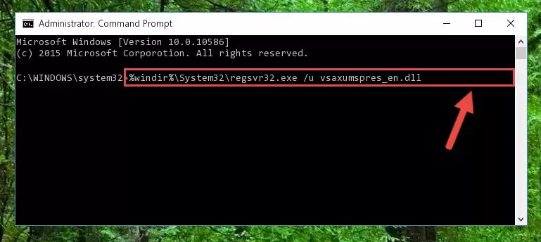 Creating a new registry for the Vsaxumspres_en.dll library