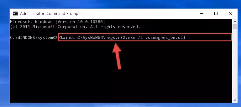 Deleting the Vsimagres_en.dll library's problematic registry in the Windows Registry Editor