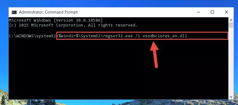 Reregistering the Vsodbciores_en.dll file in the system (for 64 Bit)