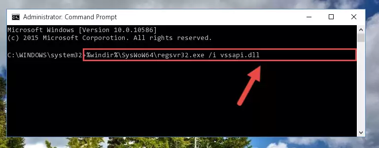 Cleaning the problematic registry of the Vssapi.dll library from the Windows Registry Editor