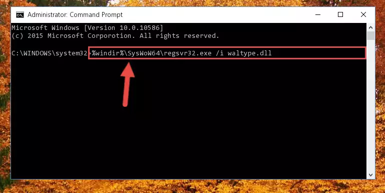 Deleting the damaged registry of the Waltype.dll