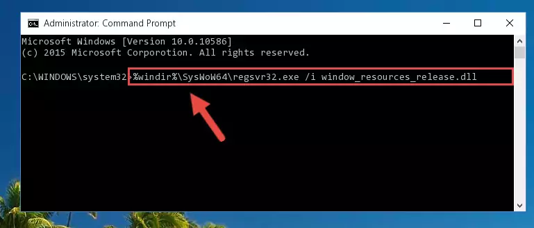 Uninstalling the Window_resources_release.dll library from the system registry