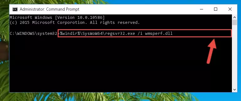 Deleting the damaged registry of the Wmsperf.dll