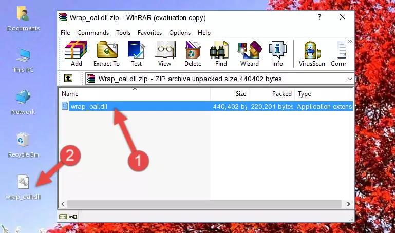 Copying the Wrap_oal.dll file into the software's file folder