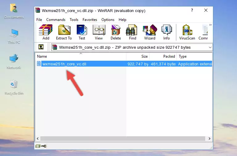 Copying the Wxmsw251h_core_vc.dll library into the program's installation directory