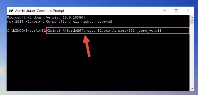 Uninstalling the damaged Wxmsw251h_core_vc.dll library's registry from the system (for 64 Bit)