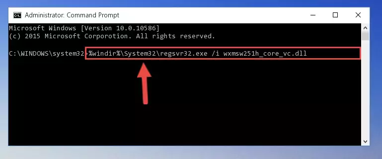 Uninstalling the Wxmsw251h_core_vc.dll library from the system registry