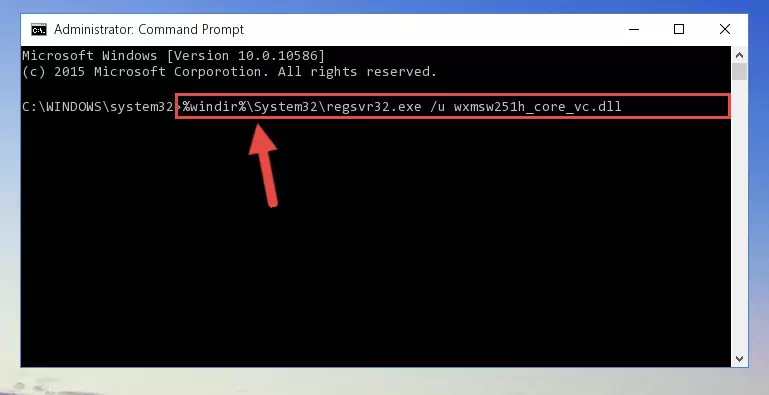 Creating a new registry for the Wxmsw251h_core_vc.dll library in the Windows Registry Editor